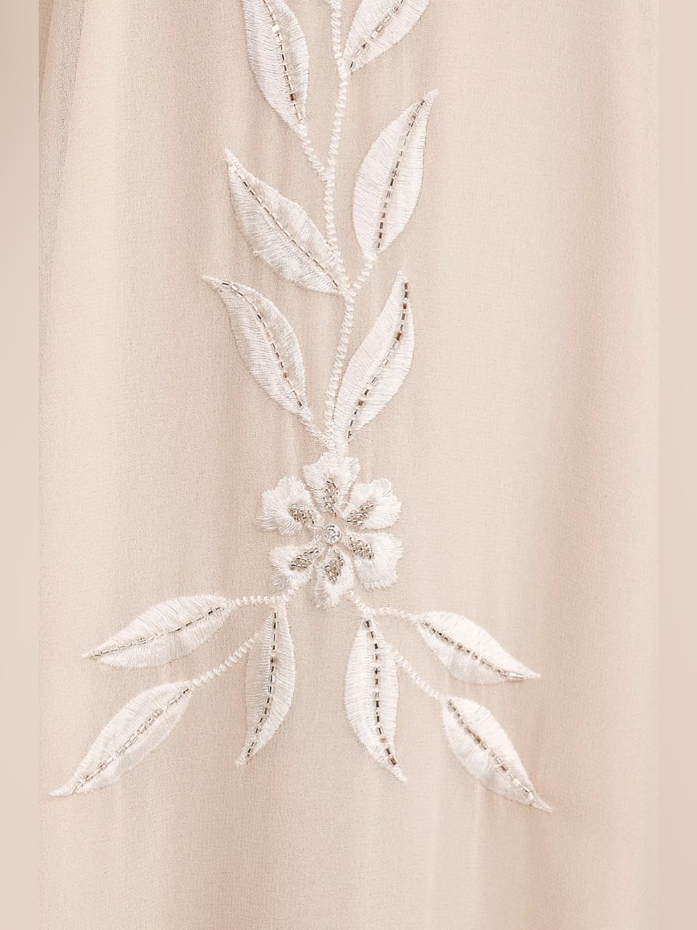 BHLDN Belize Embroidered A-Line Long-Sleeve V-Neck Gown - Picture 4 of 14